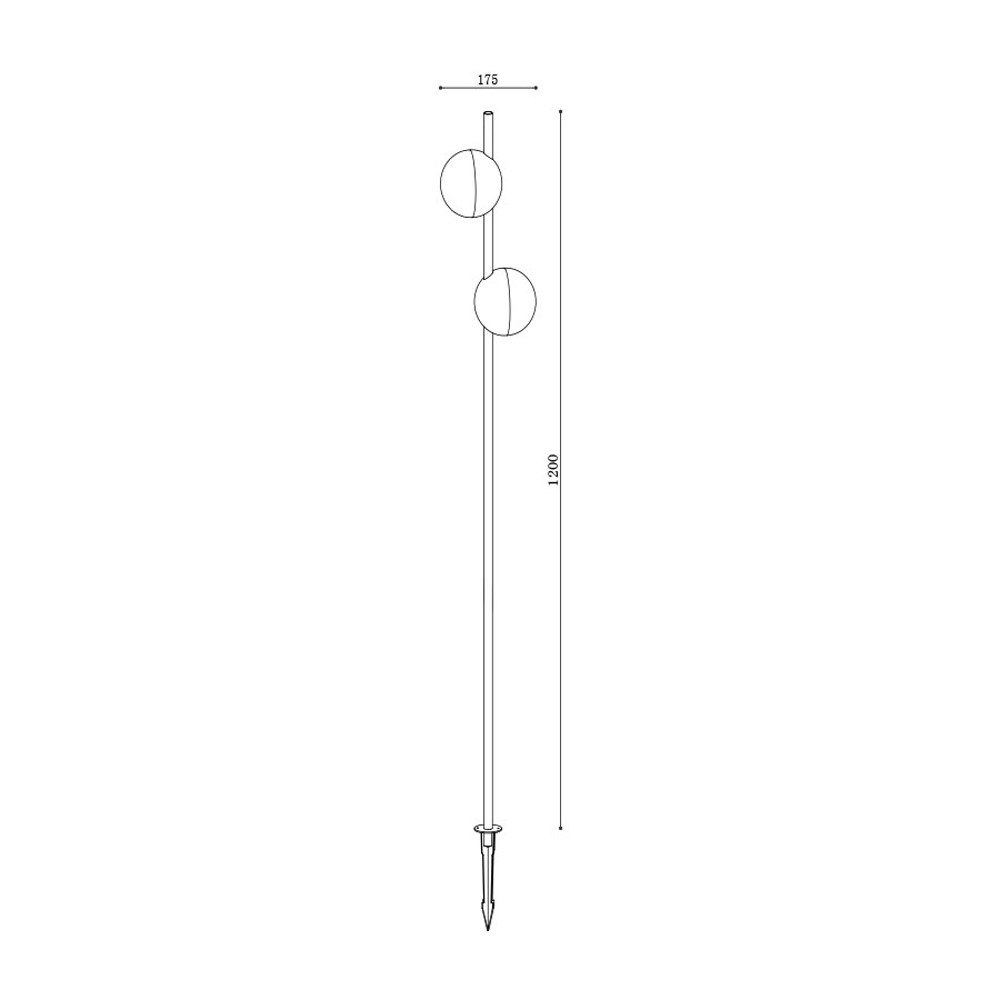 چراغ پارکی 12 وات PLX 8009-B سایز با نیزه