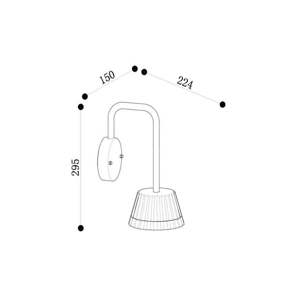 چراغ دیواری پارکی 10 وات PLX 8007-W سایز