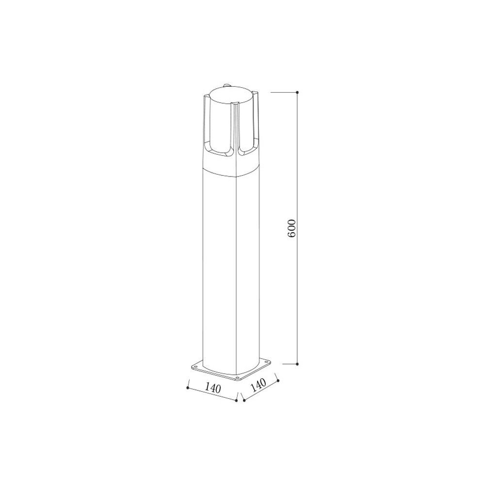 چراغ پارکی PLX 8008-B سایز