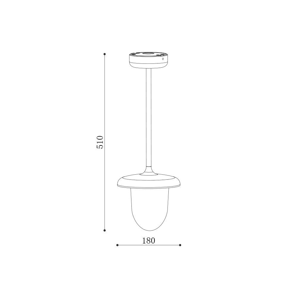 چراغ آویز پارکی PLX 8001-PS سایز