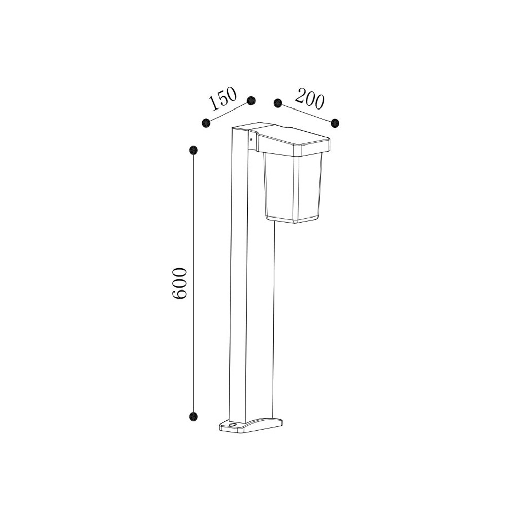 چراغ پارکی PLX 8002-B سایز