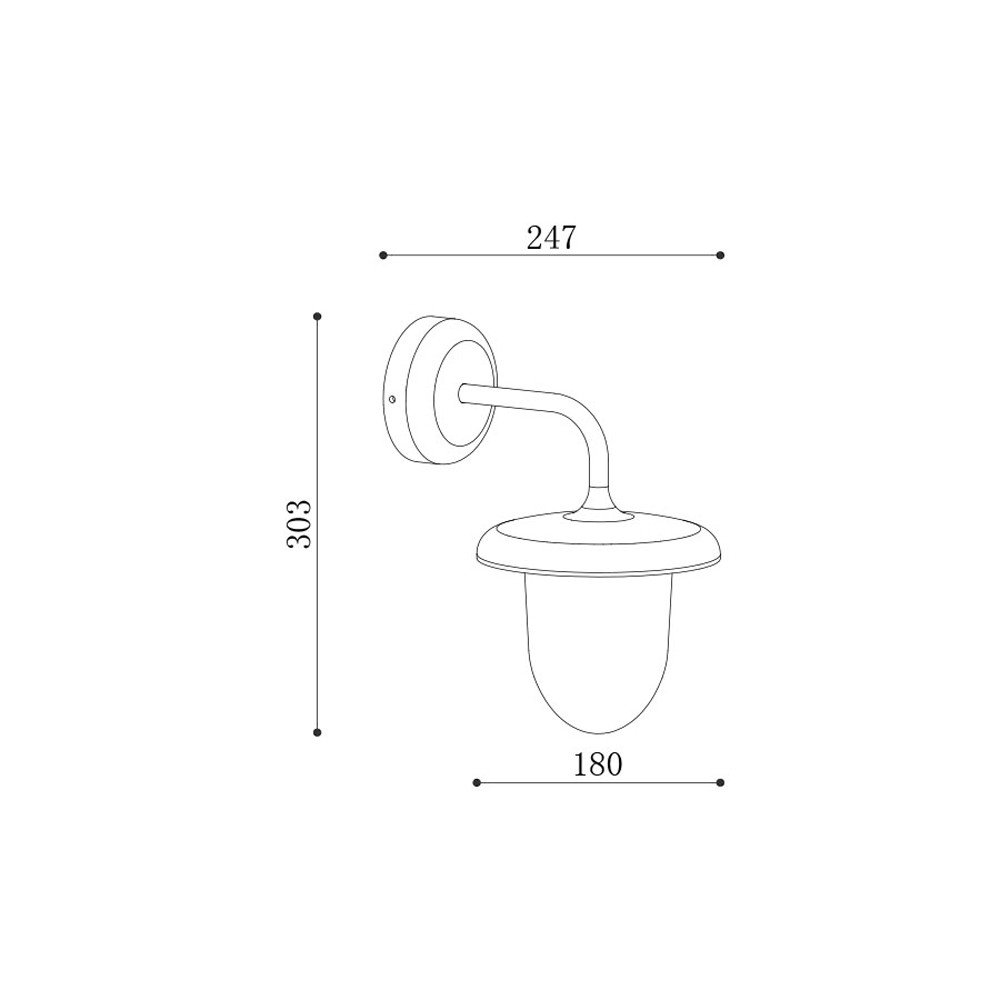 چراغ دیواری پارکی PLX 8001-W سایز