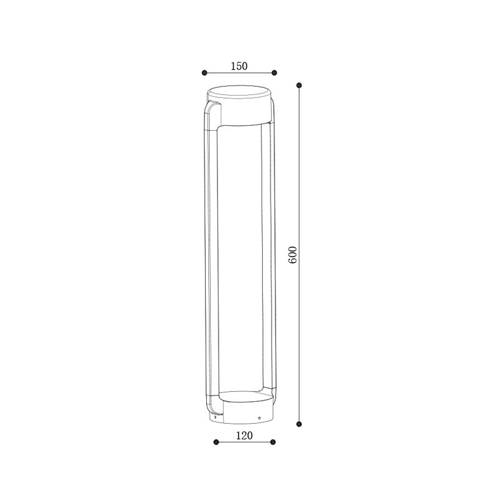 چراغ پارکی ۱۲ وات PLX 8003-B سایز