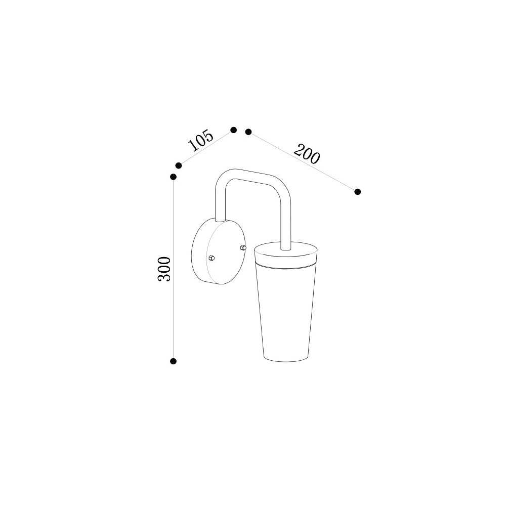 چراغ دیواری پارکی PLX 8006-W سایز