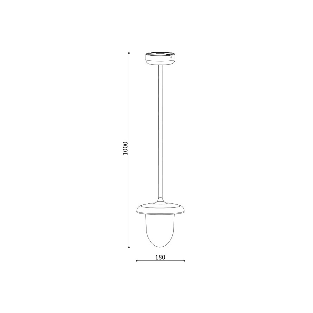 چراغ آویز پارکی PLX 8001-PL سایز