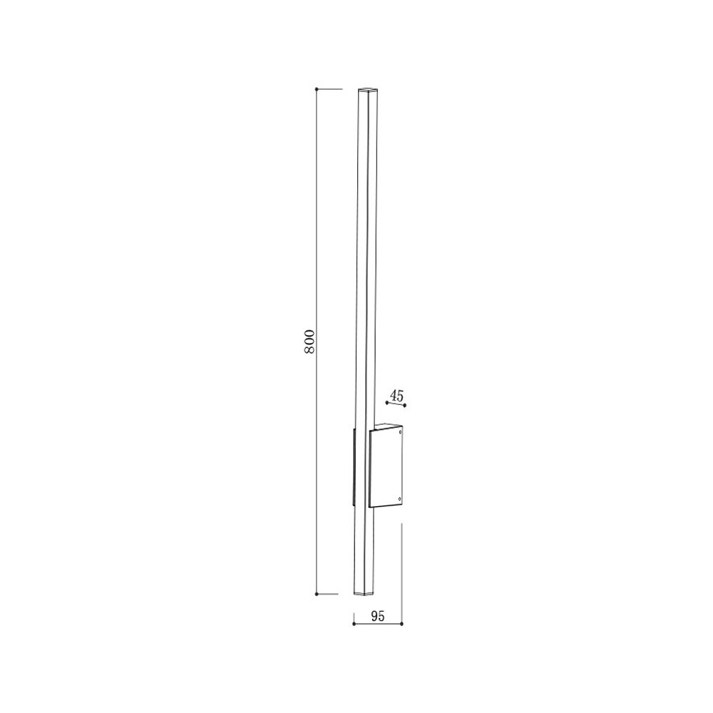 چراغ دیواری پارکی PLX 8010-W سایز