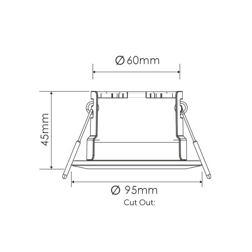 چراغ سقفی توکار 10 وات PLX 3008 سایز