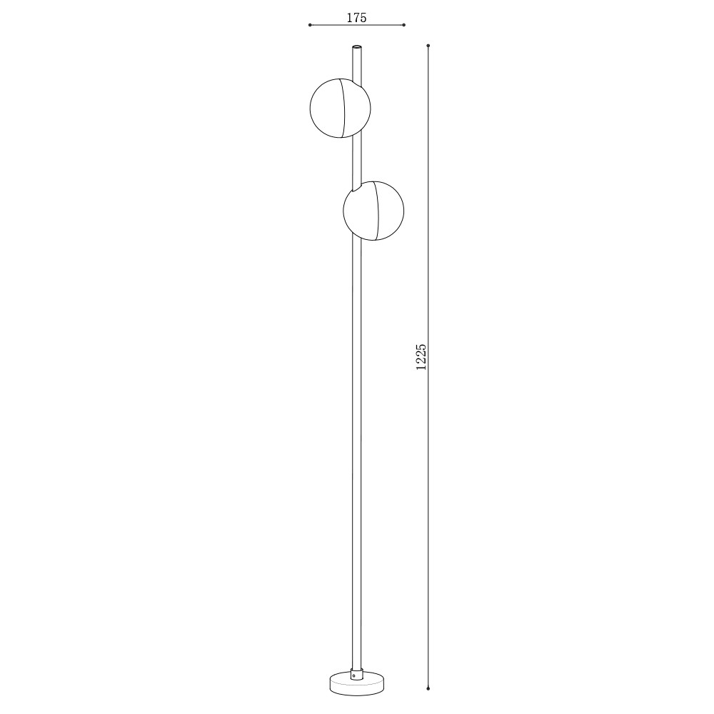 چراغ پارکی 12 وات PLX 8009-B سایز